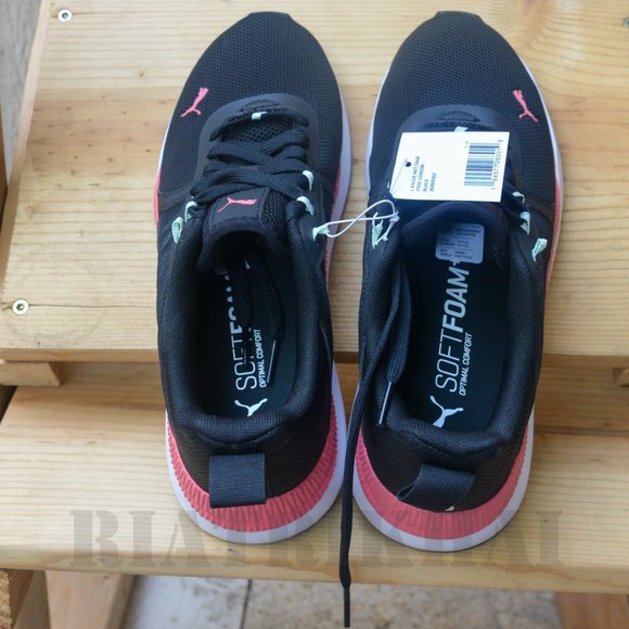 PUMA Sneakers LadiesPacer Net Cage Black Coral pink Shoes - Picture 5 of 7